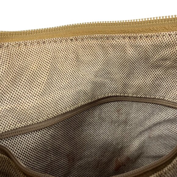 Y2K Dooney Bourke Logo Jacquard Canvas Hobo Shoulder Bag Leather Buckle Strap - Picture 14 of 16